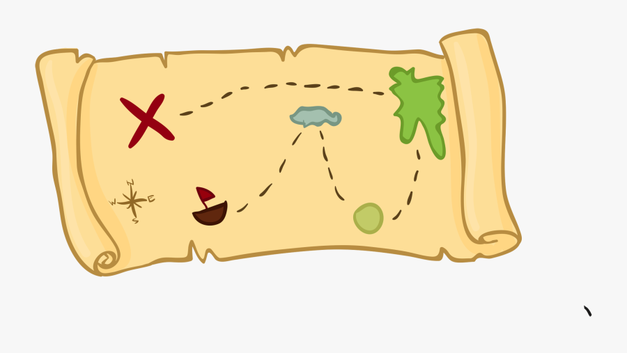 Treasure Map Cartoon Clipart - Treasure Map Clipart, Transparent Clipart