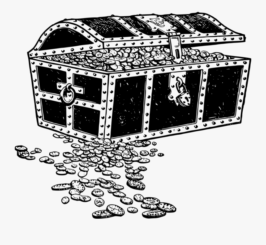 Transparent Pirate Treasure Png - Treasure Black And White, Transparent Clipart