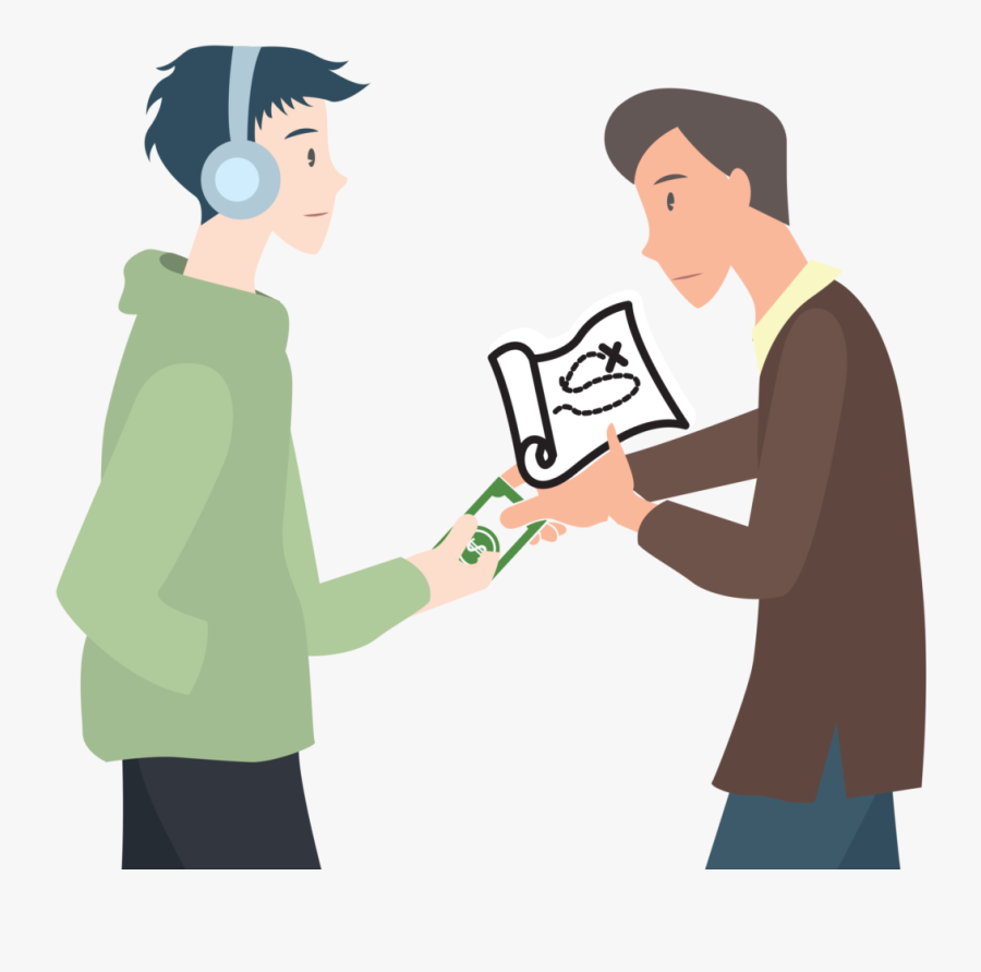 Treasuremap - Person Giving Money To Someone Clipart, Transparent Clipart