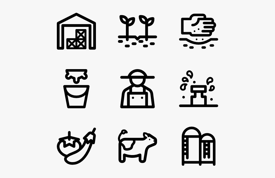 Clip Art Icons Free Farm Collection - Icons Bath, Transparent Clipart
