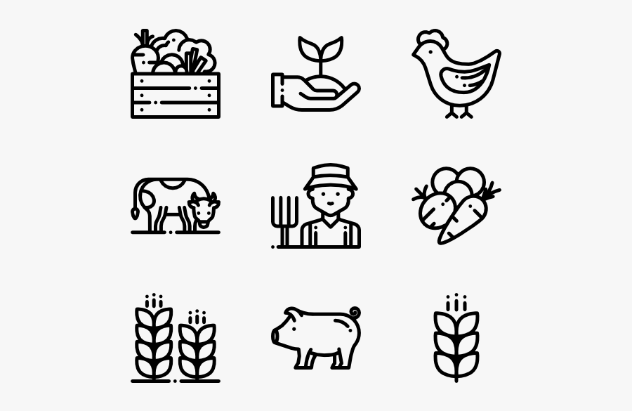 Farmers Packs Vector - Food Icons Png, Transparent Clipart