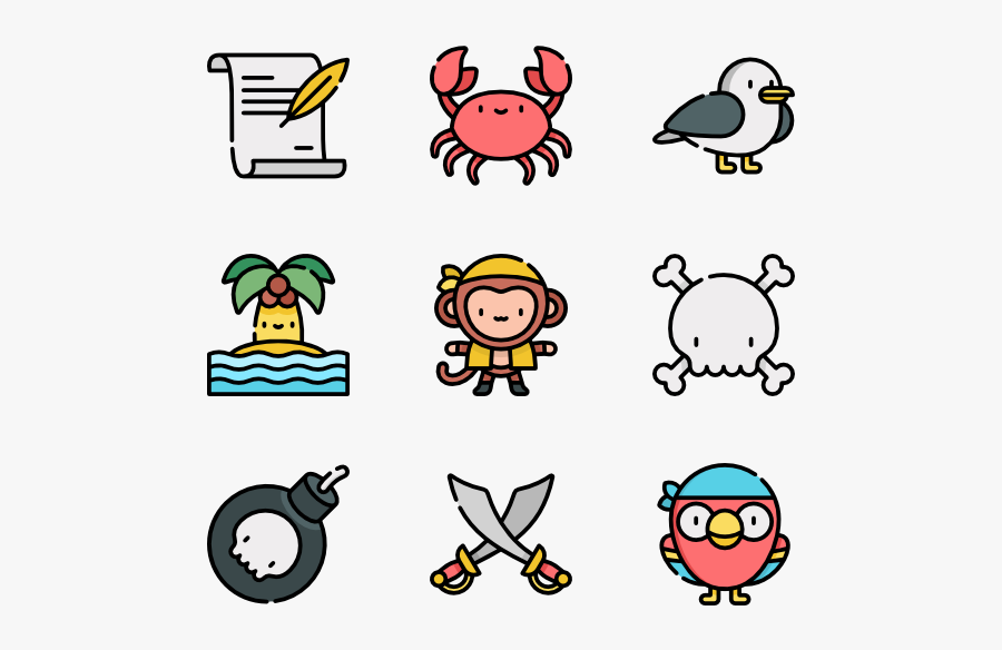 Pirates - Puzzle Icons, Transparent Clipart