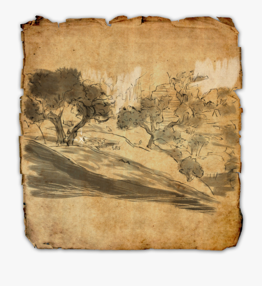 Clip Art Singed Treasure Map - Dungeons And Dragons Treasure Map, Transparent Clipart