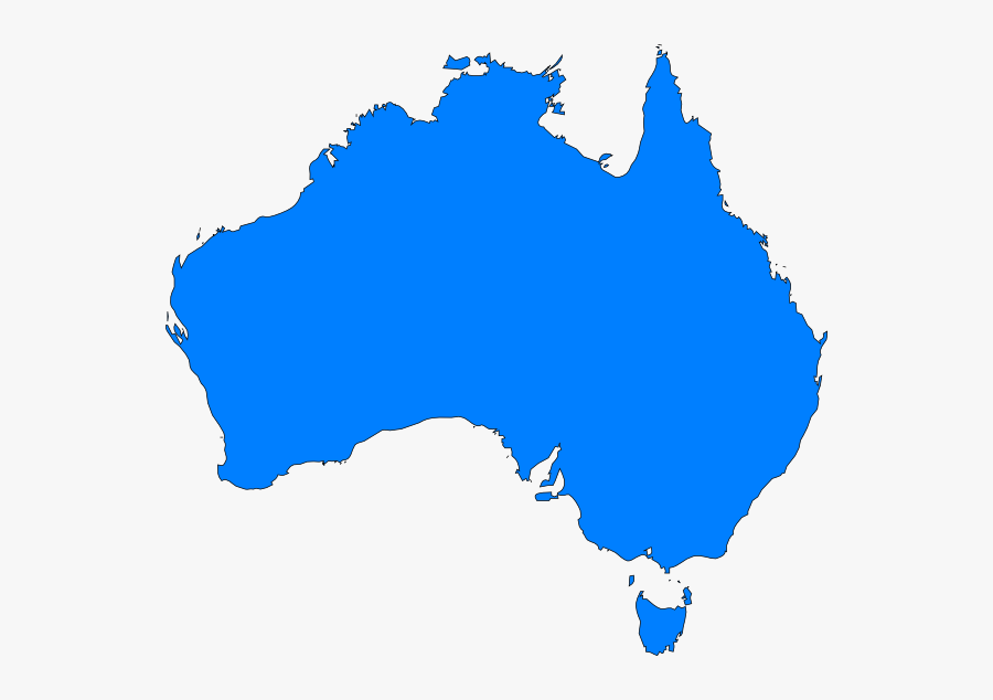 Map Of Australia Blue, Transparent Clipart