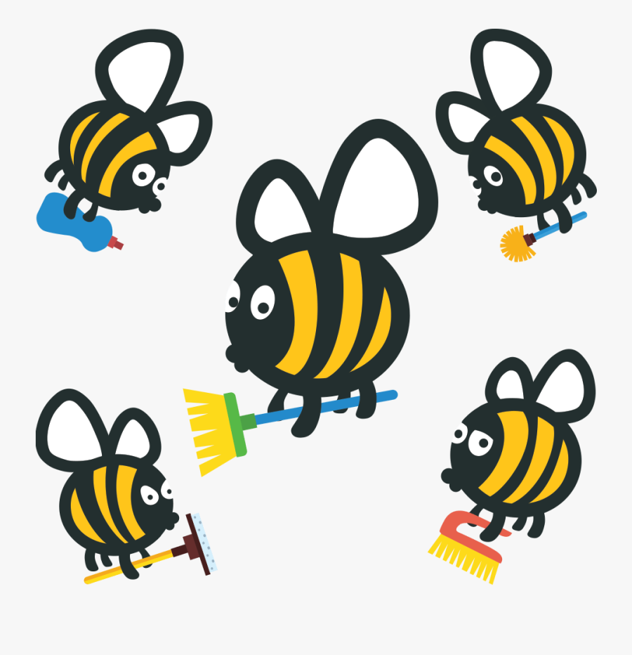 Clip Art Cleaning Bumble Bees, Transparent Clipart