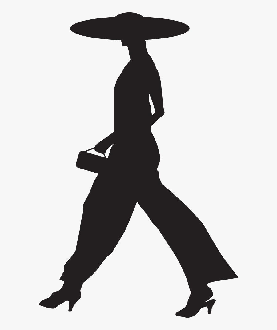 Women With A Hat Silhouette, Transparent Clipart