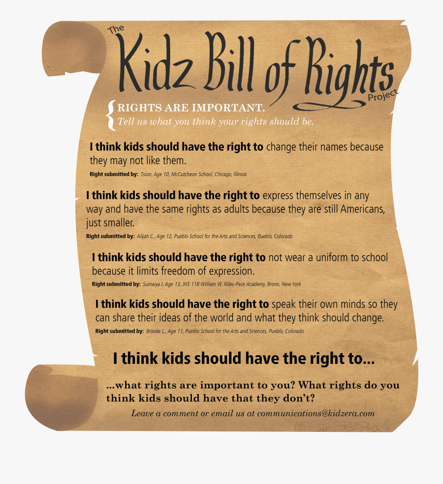 Clip Art Kidz Kidzera Rightswhat Do - Kids Bill Of Rights, Transparent Clipart