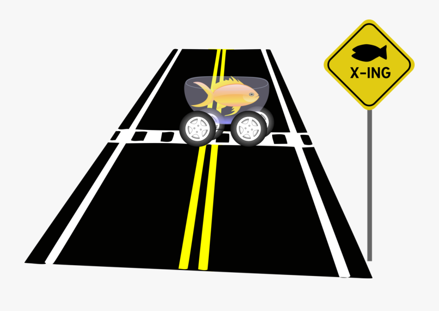 Clip Art Pedestrian Crossing Traffic Sign - Fish Cross Road Sign, Transparent Clipart