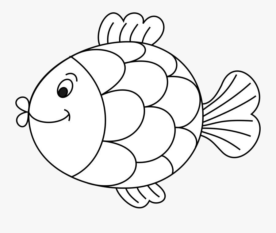 Line Art,art,fish - Cute Fish Clipart Black And White, Transparent Clipart