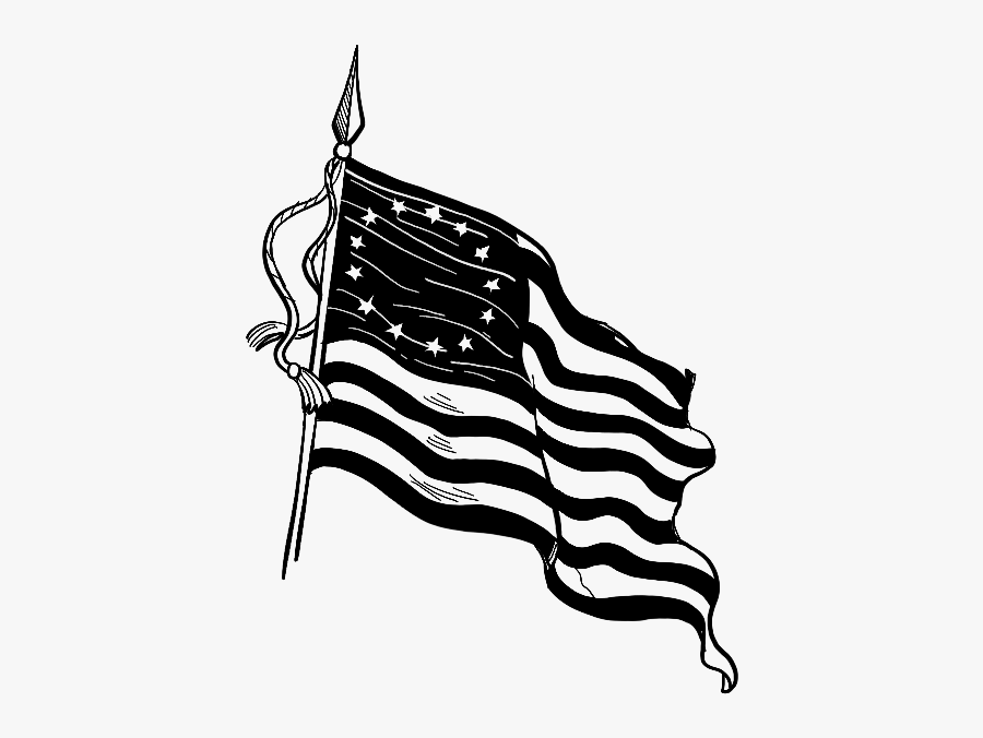 American Revolutionary War Flags Black And White, Transparent Clipart