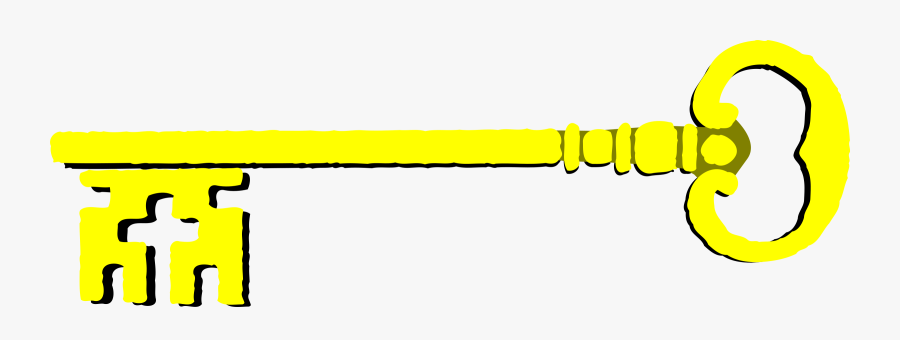 Keys Clipart Gold Key - Cartoon Golden Key, Transparent Clipart