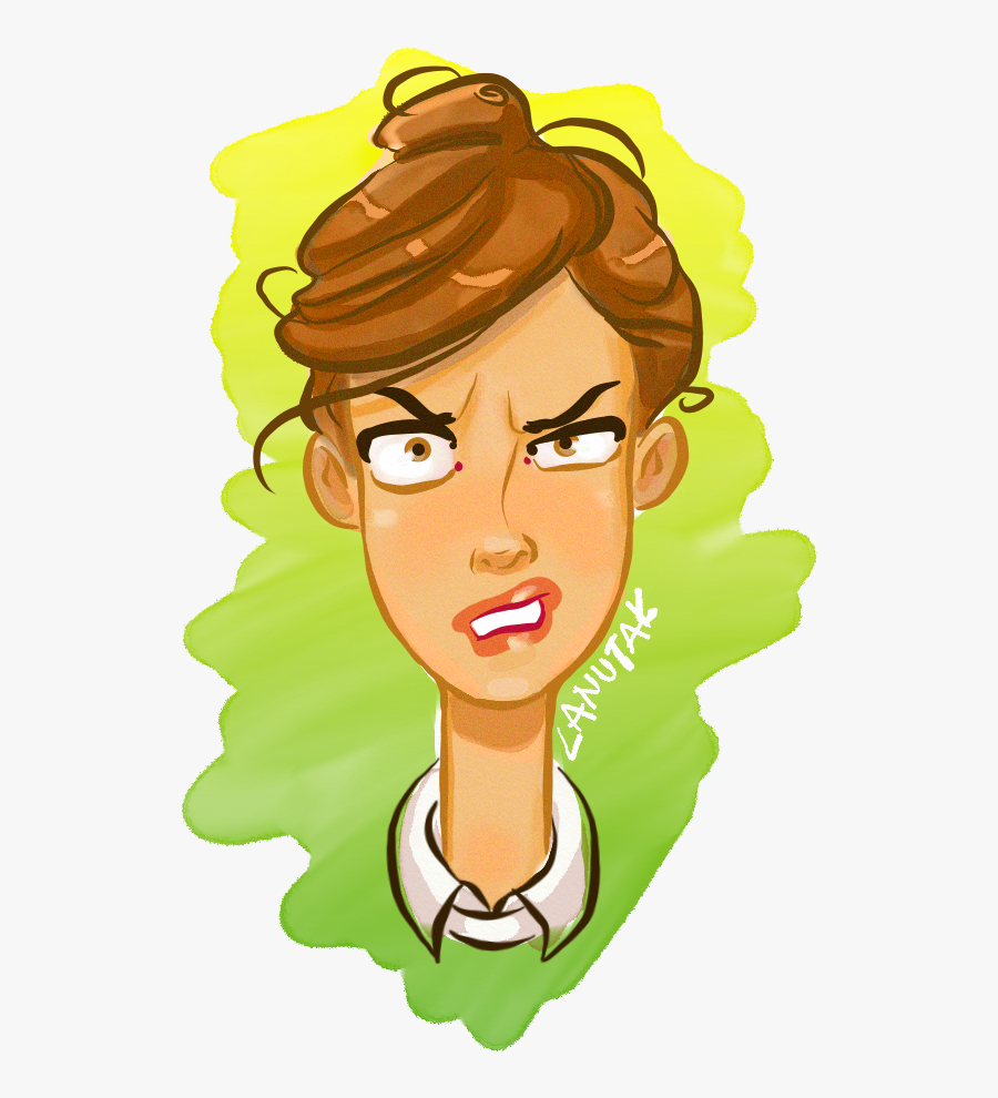 Angry Girl Cartoon Face - Angry Woman Face Cartoon, Transparent Clipart