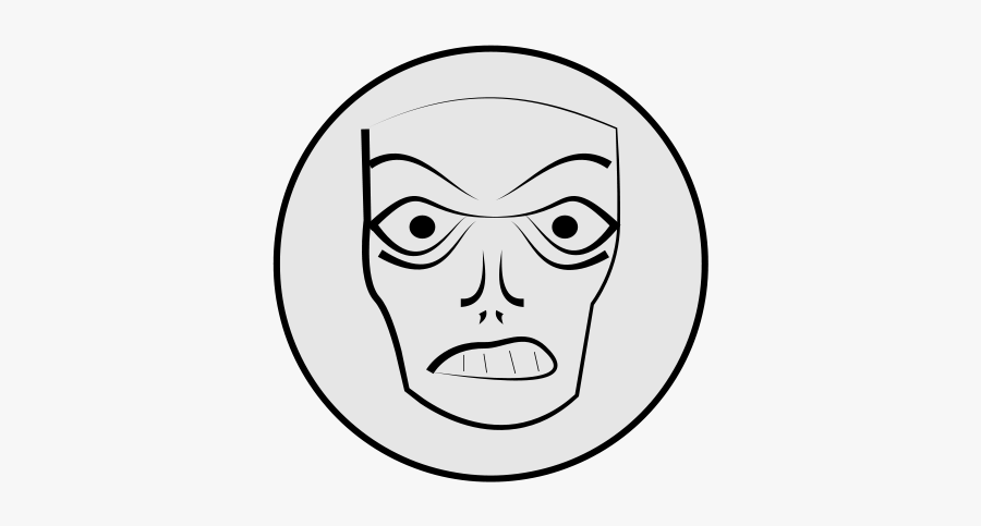 Angry Face - Angry Mask Face Drawing, Transparent Clipart