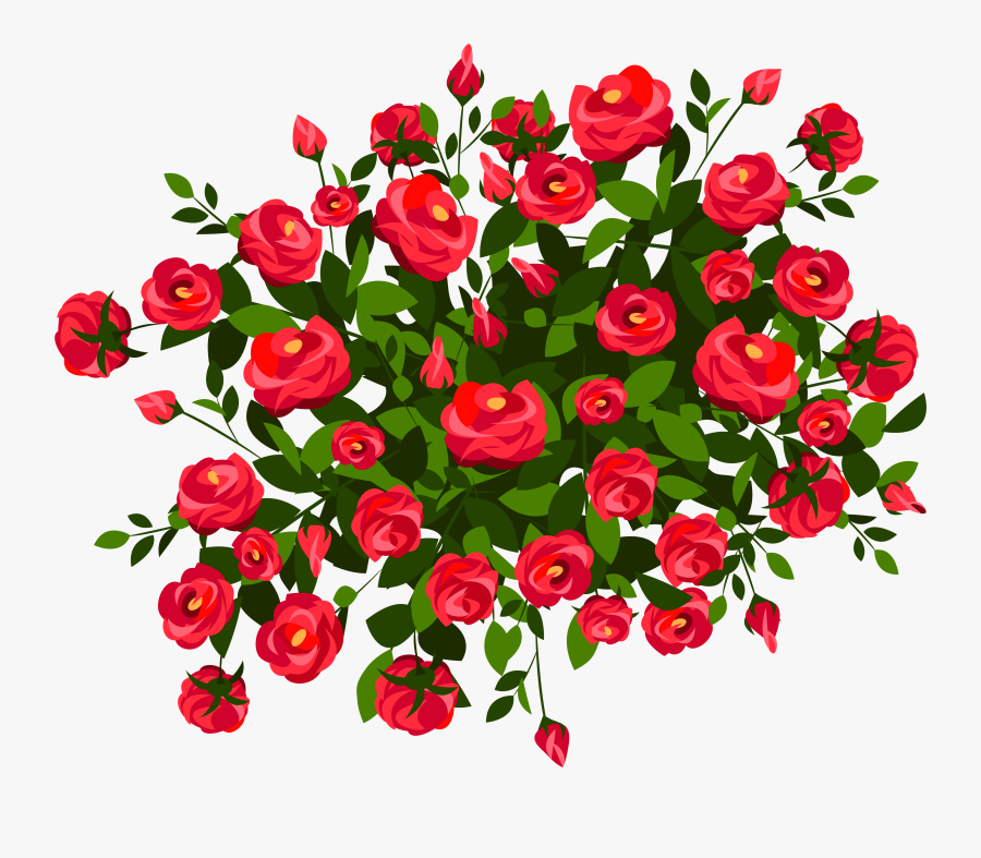 Red Rose Bush Png Clipart Image - Rose Bush Clipart, Transparent Clipart