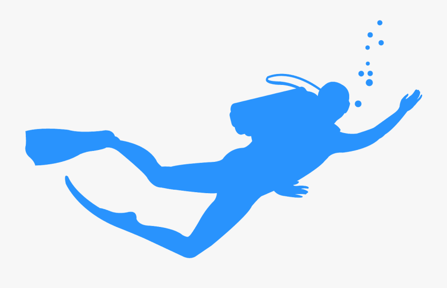 Green Diver Silhouette, Transparent Clipart
