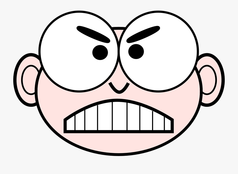 Face, Cartoon, Angry, Glasses, Aggressive, Teeth, Bald - Clip Art Crazy Eye, Transparent Clipart