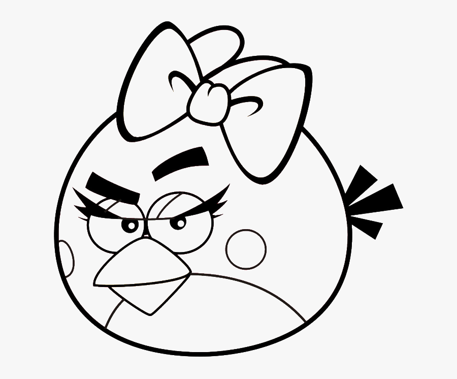 Angry Coloring Page Clipart Easy Coloring Pages For - Angry Bird Girl Coloring Pages, Transparent Clipart