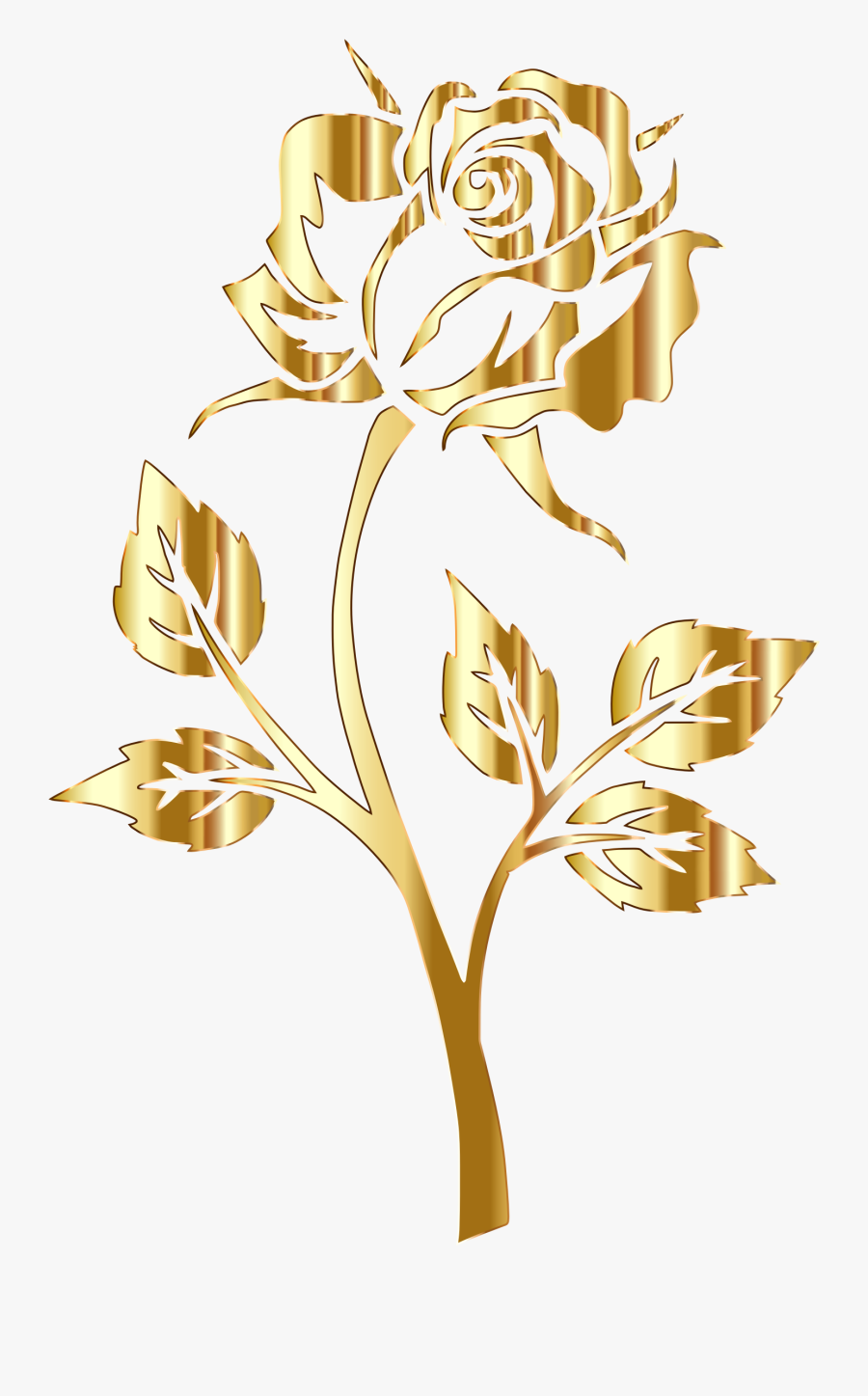 Transparent Gold Outline Png - Gold Rose Clip Art, Transparent Clipart
