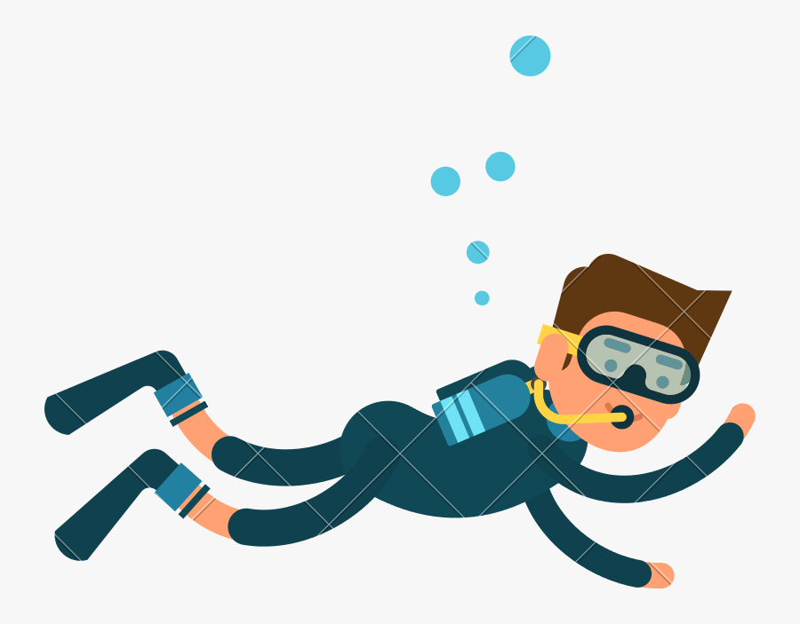 Clip Art Scuba Diver Cartoon Images - Cartoon Scuba Diver Transparent, Transparent Clipart