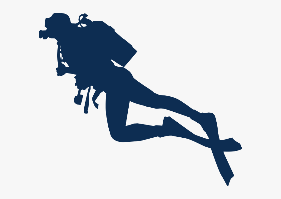 Silhouette - Scuba Diver Transparent, Transparent Clipart