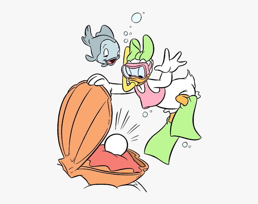 Daisy Duck Scuba Diving, Transparent Clipart