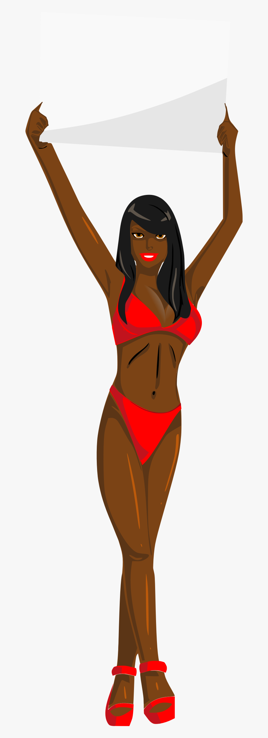 With Sign Red Bikini - Red Bikini Black Girl, Transparent Clipart