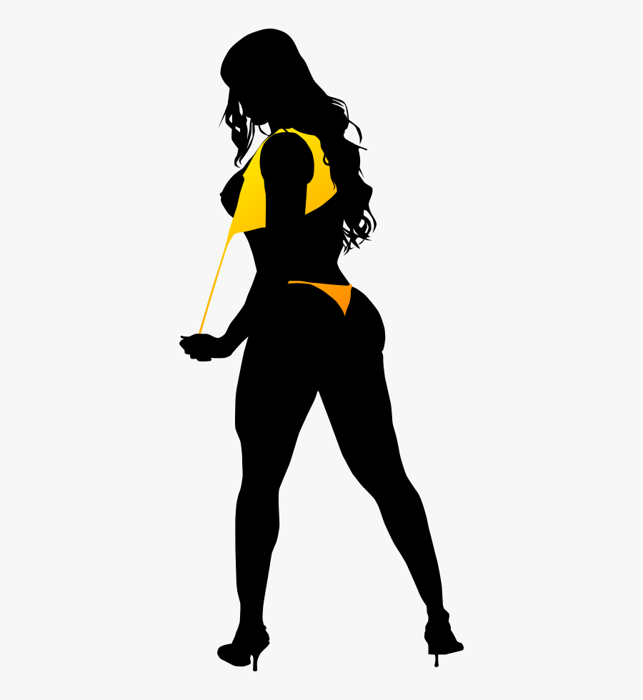 Black Woman Silhouette Art - Bikini Girl Silhouette Png, Transparent Clipart