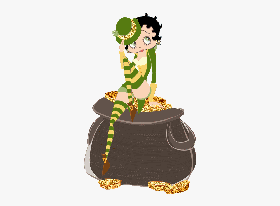 Betty Boop St Patrick's Day, Transparent Clipart