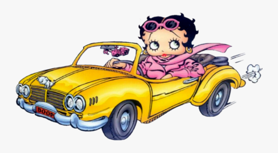 Transparent Clipart Voiture - Betty Boop In A Car, Transparent Clipart