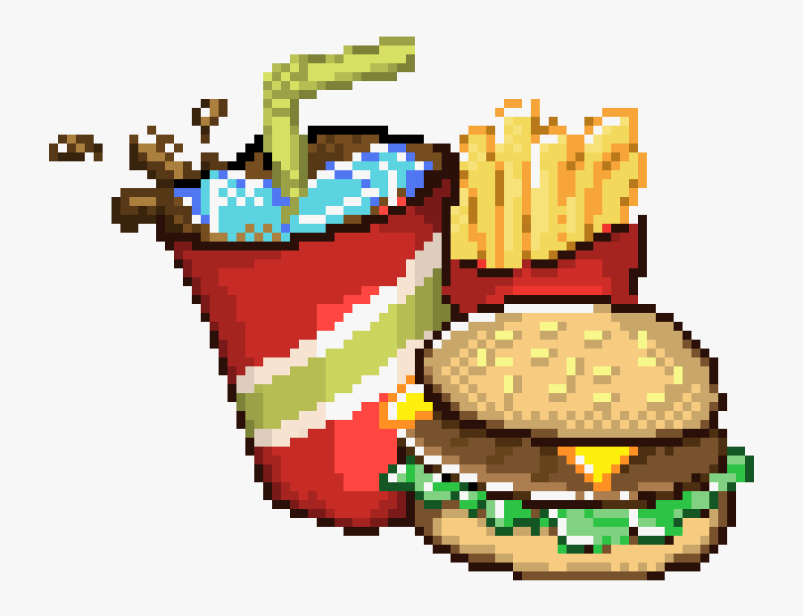 Fast Food Maker - Junk Food Pixel Art, Transparent Clipart