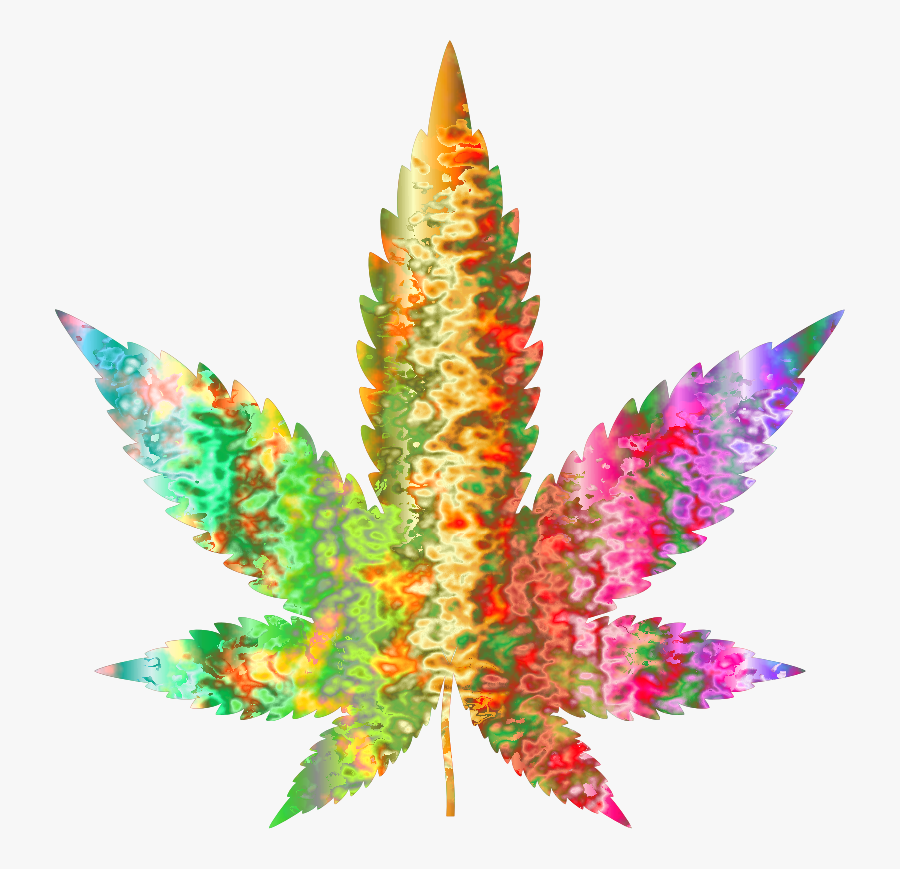 Pot Leaf Png - Psychedelic Marijuana Leaf, Transparent Clipart