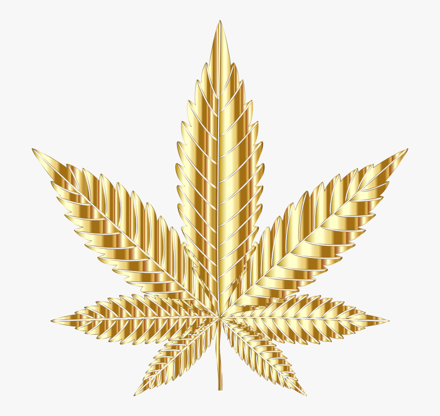 Marijuana Leaf Type Ii Gold - Transparent Gold Weed Leaf, Transparent Clipart
