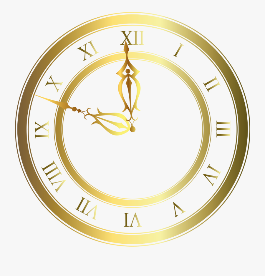 Steampunk Clipart Gold - Fancy Clock Transparent Background, Transparent Clipart