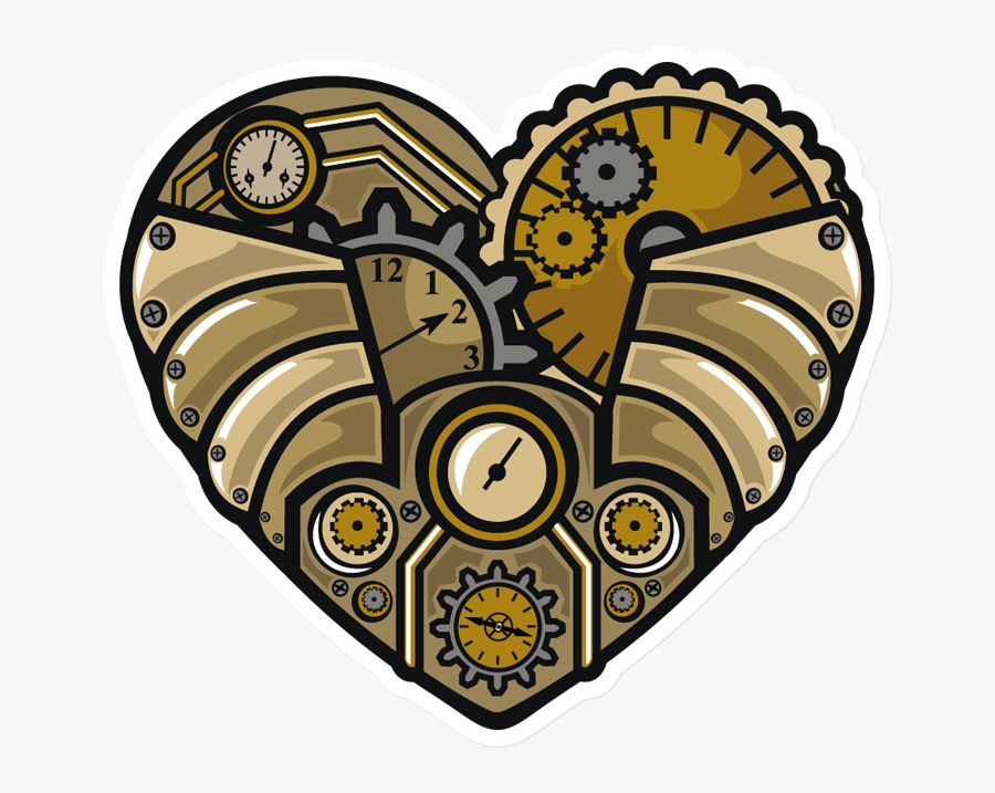 Sticker That Kick Ass Steampunk Heart - Steampunk Love Heart, Transparent Clipart
