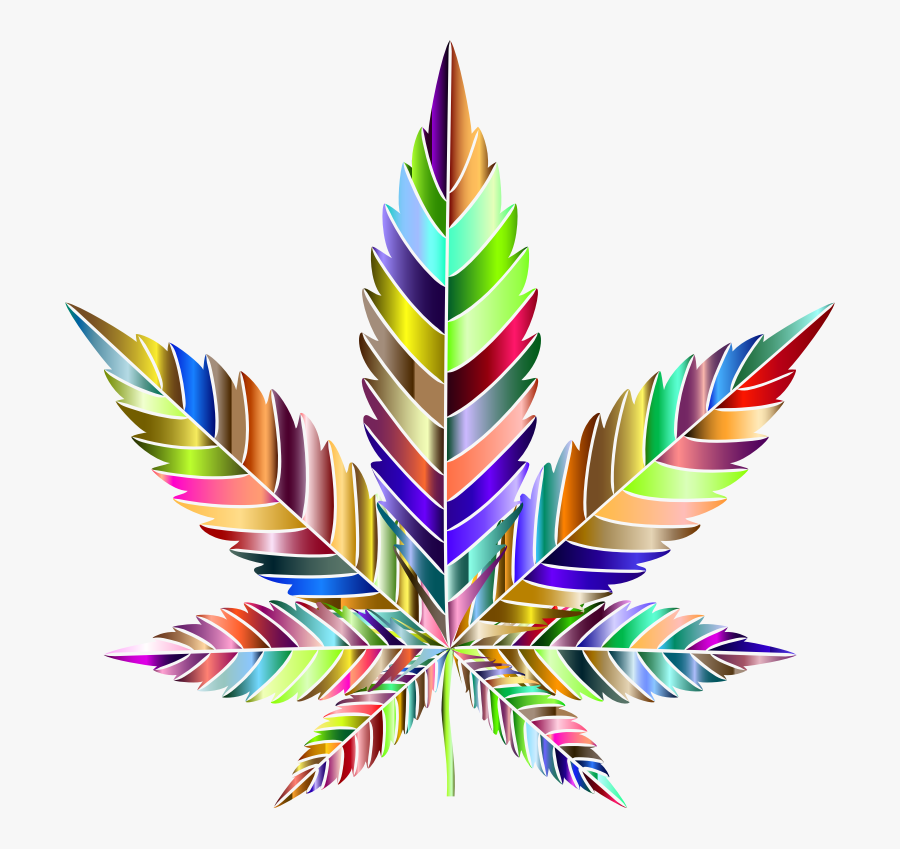 Marijuana Leaf Type Ii Prismatic - Abstract Art Marijuana, Transparent Clipart