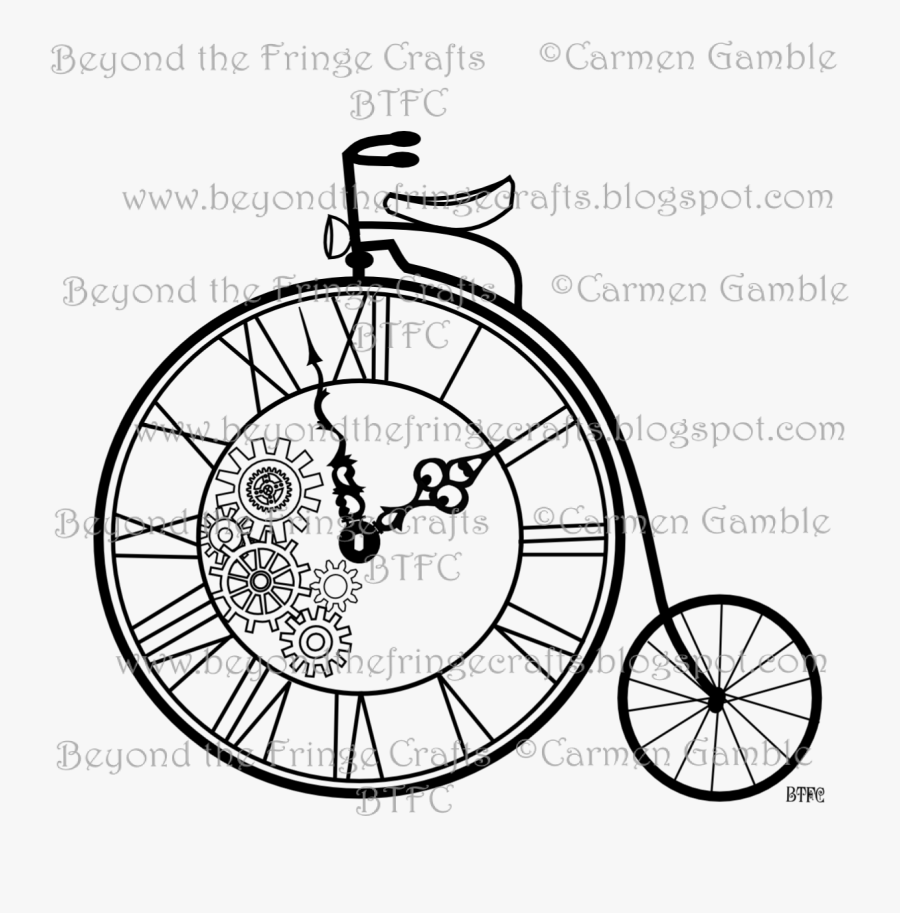 Steampunk Clipart Bike Gear - Back To The Future Clock Png, Transparent Clipart
