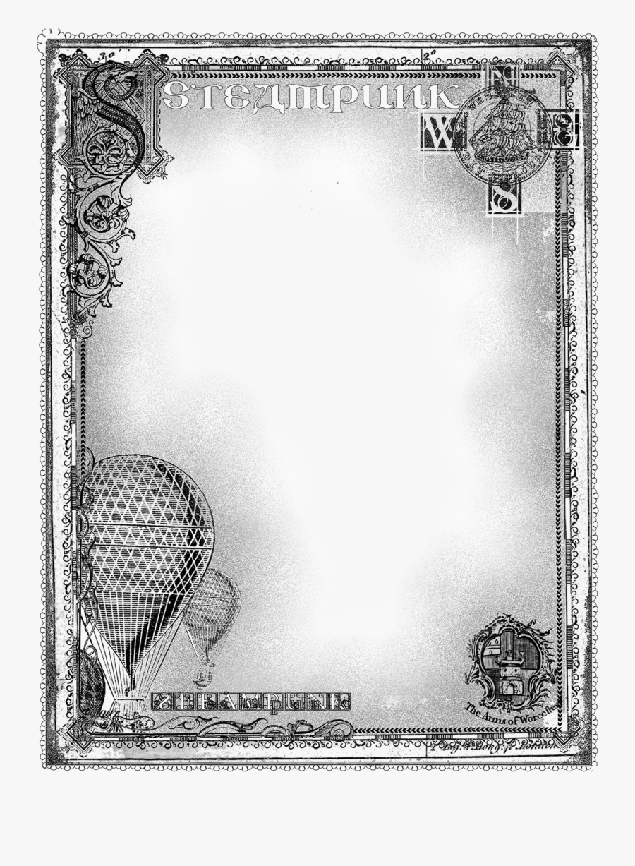Steampunk Clipart Dirigible - Steam Punk Border Art, Transparent Clipart