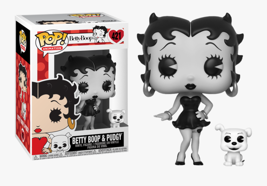 Betty Boop With Pudgy Black & White Us Exclusive Pop - Betty Boop Funko Pop Chase, Transparent Clipart
