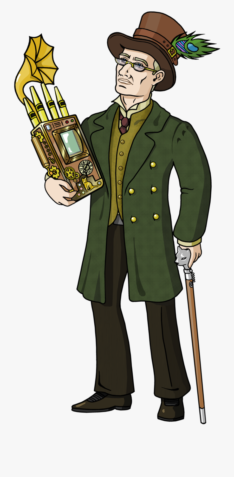 Steampunk Keating - Gentleman Animated, Transparent Clipart