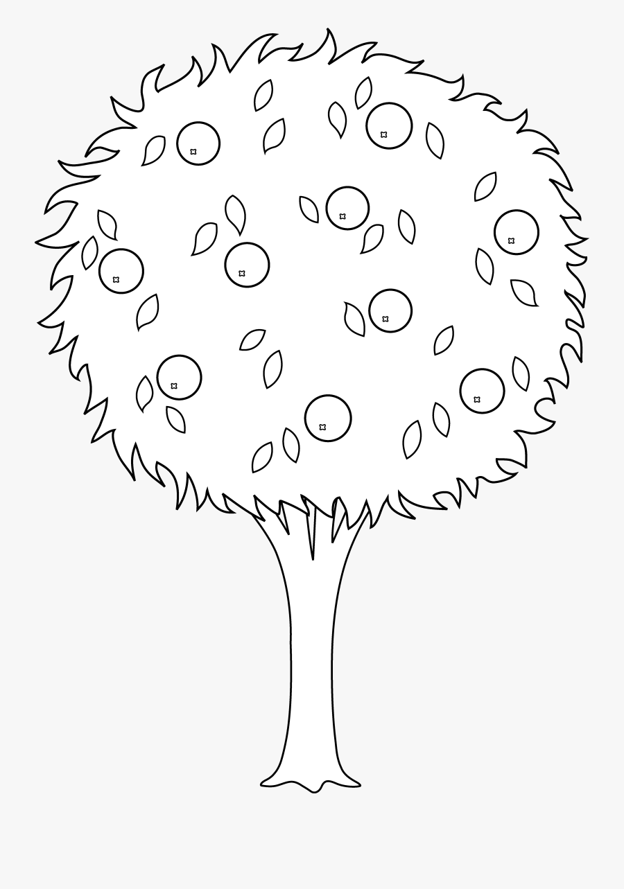 Png Freeuse Download Orange Art Free Clip - Orange Tree Clipart Black And White, Transparent Clipart