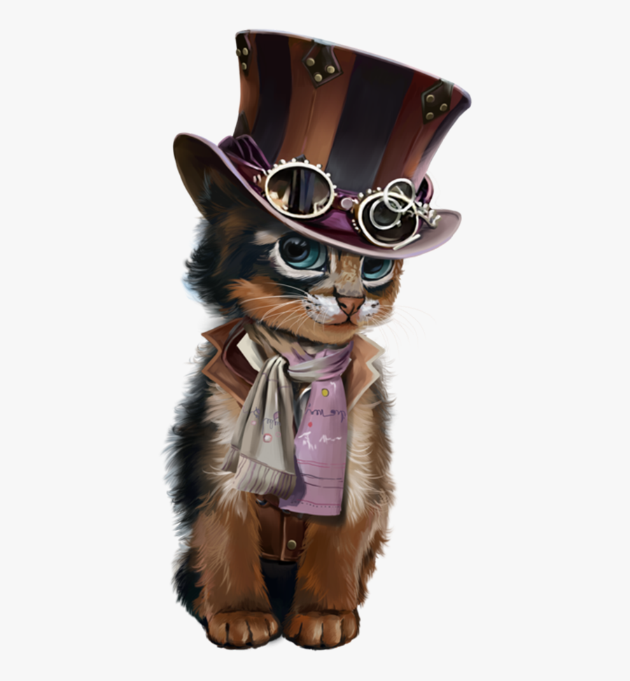 Gato Steampunk, Transparent Clipart