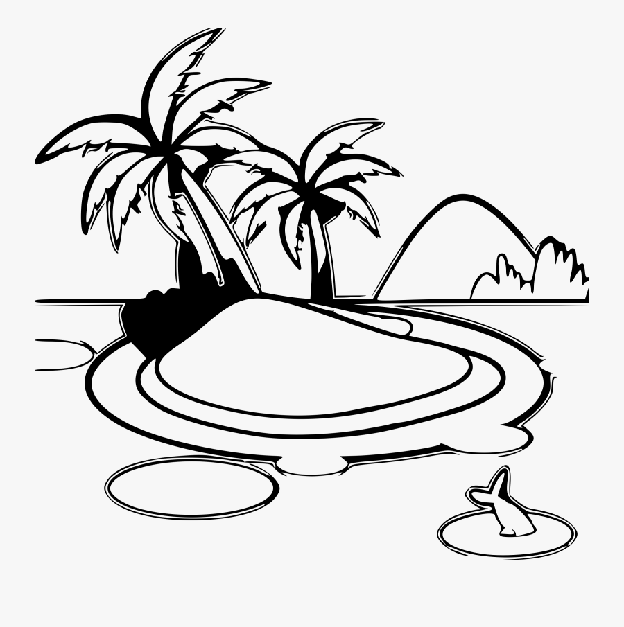 Island Svg Freeuse - Black And White Picture Of Island, Transparent Clipart