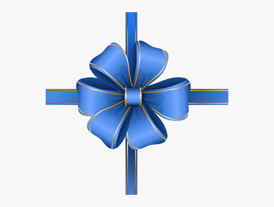 Transparent Boxtop Clipart - Blue Gift Ribbon Png, Transparent Clipart