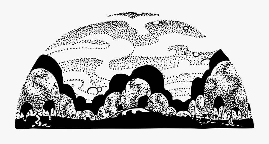 Transparent Landscape Silhouette Png - Clipart Black And White Landscape, Transparent Clipart