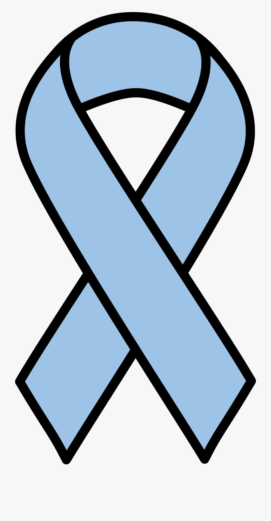 Light Blue Prostate Cancer Ribbon - Clip Art Breast Cancer Ribbon, Transparent Clipart