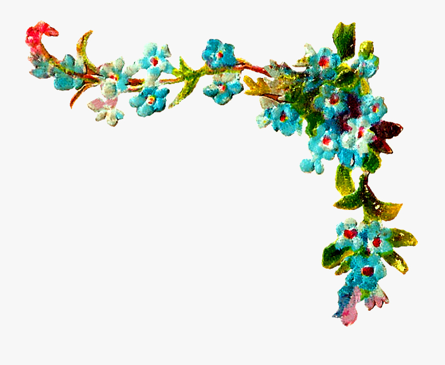 Corner Flowers Clip Art, Transparent Clipart