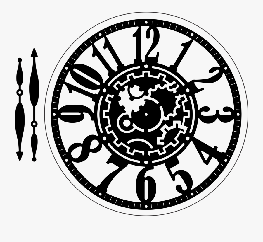 Clip Art Transparent Steampunk Clock Clipart - Laser Cut Wooden Clock, Transparent Clipart