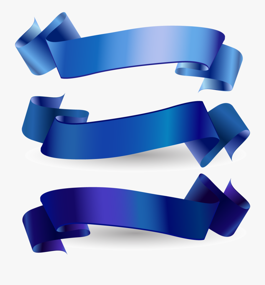 Transparent Blue Bow Clipart - Blue Ribbon Vector Free Download, Transparent Clipart