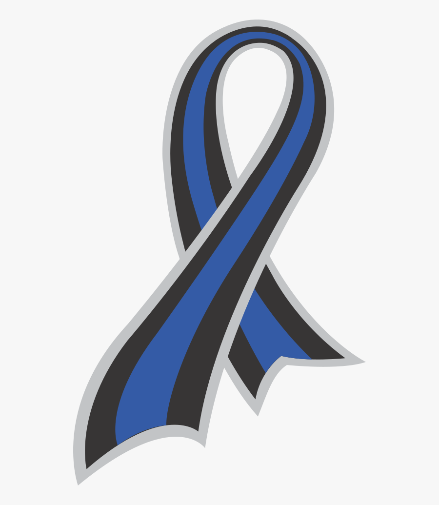 Police Ribbon Png Vector - Thin Blue Line Ribbon Clip Art, Transparent Clipart