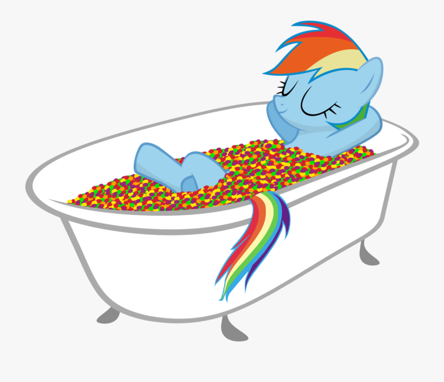Artist Flare Chaser - Rainbow Dash Taking A Bath, Transparent Clipart